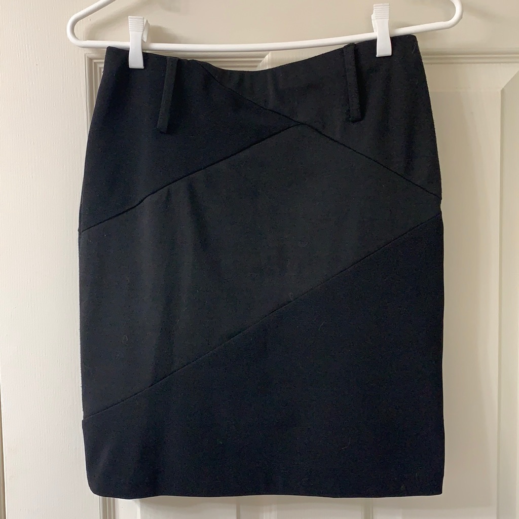 3 For$25jon Benbasset, Us S, Black Asymmetrical Panel Bodycon Pencil Skirt